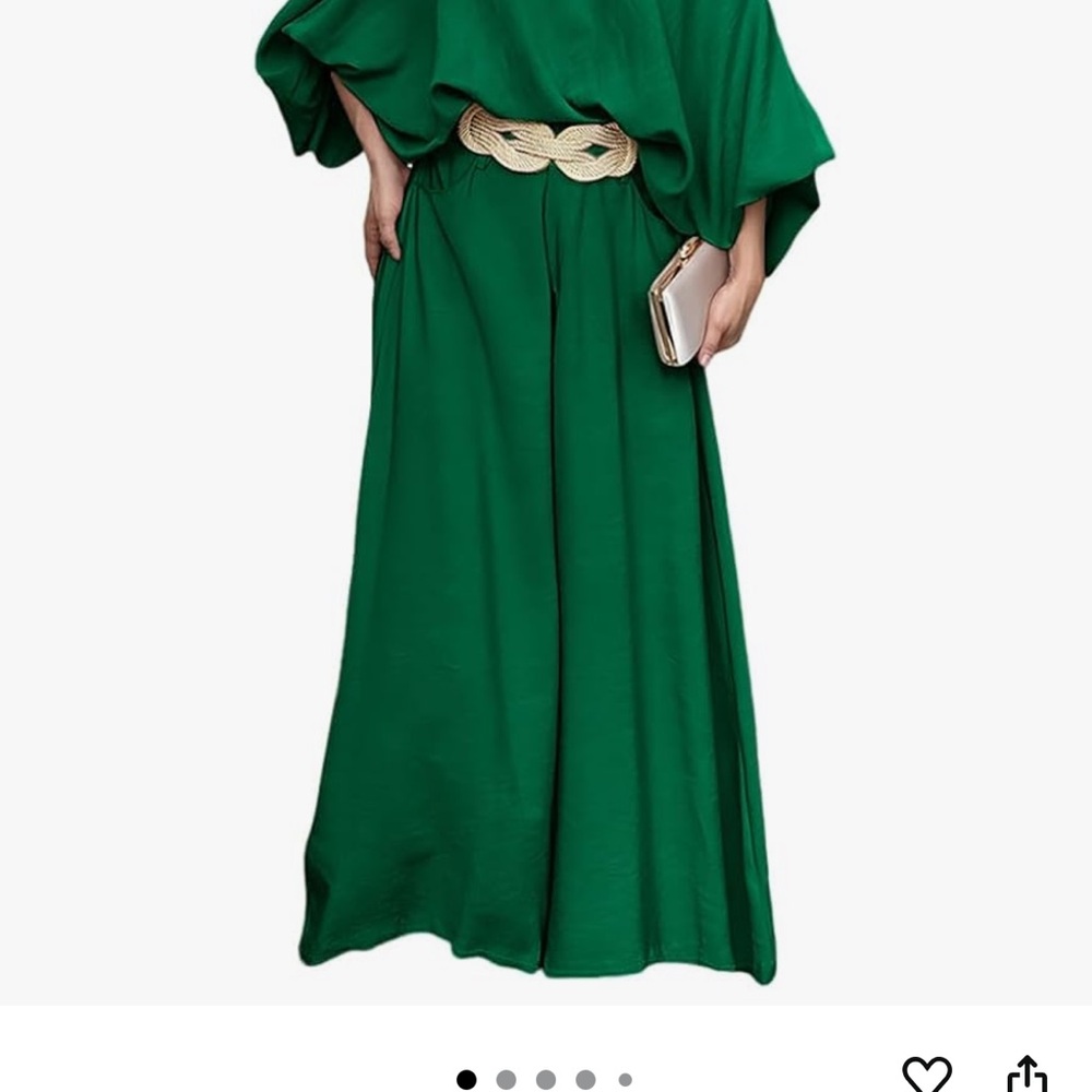 Elegant Women's Emerald Green Pantsuit